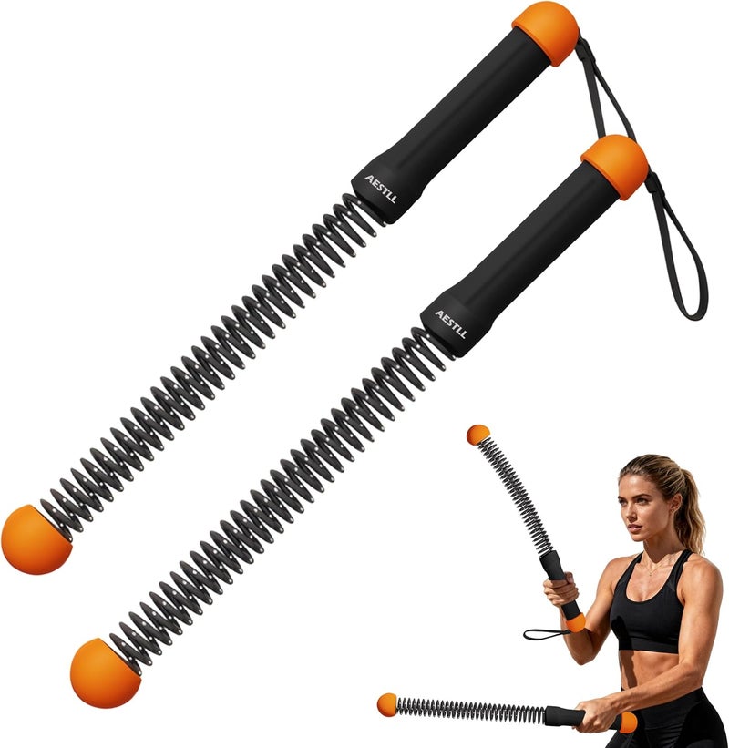 AESTLL Ropeless Battle Ropes Weighted — 2 Pack Portable Cordless Battle Ropes for HIIT & Cardio Full-Body Workout Tool with Non-Slip Spiral Handles, Travel-Friendly Home Gym Equipment for Women & Men - Image 1